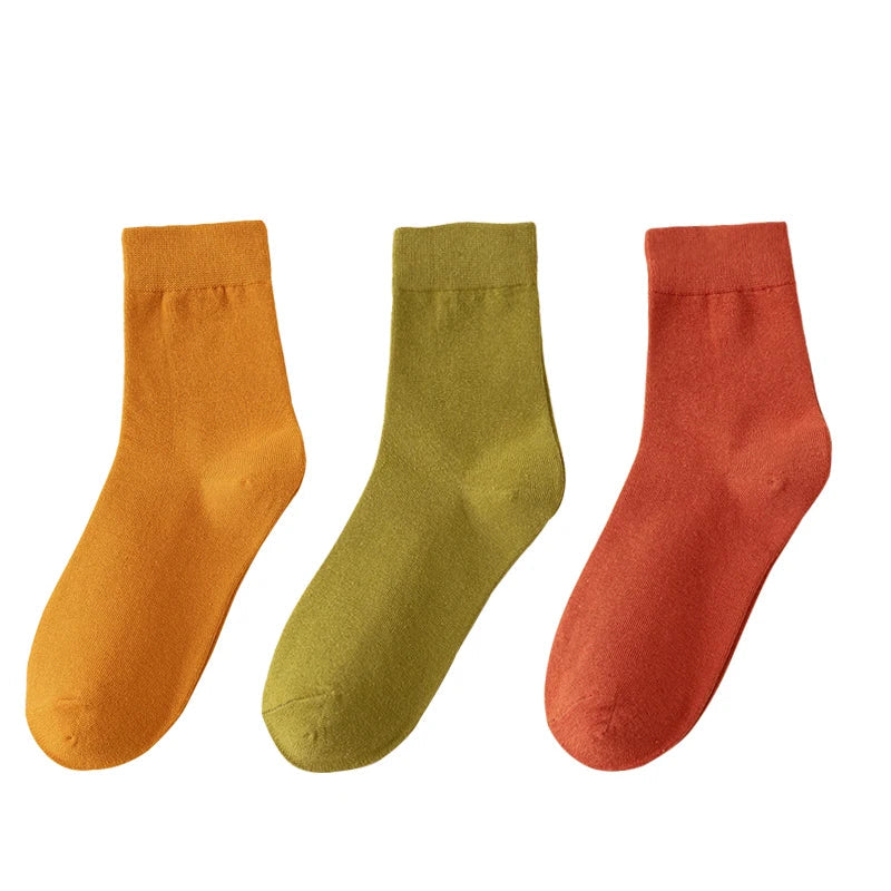 Socks women's Cotton Solid Color Autumn Spring Soft Breathable Quick Pick Grocers